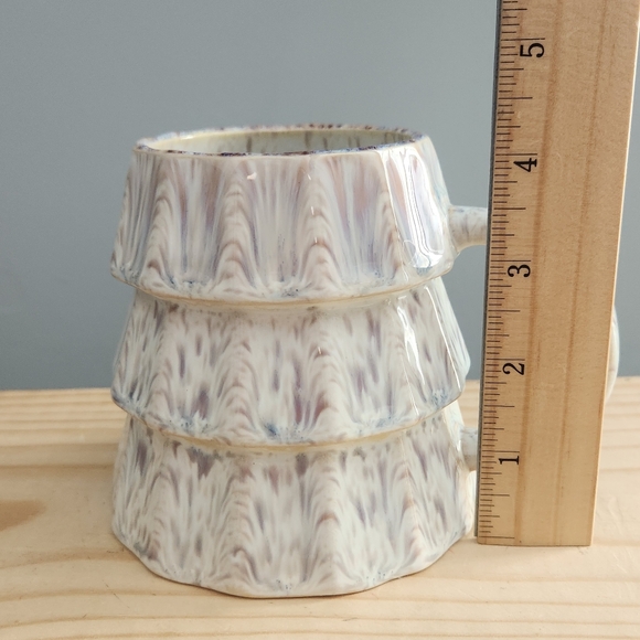 Christmas Tree Shaped Mug Glazed Stoneware Marble Pattern NWT - Picture 14 of 14